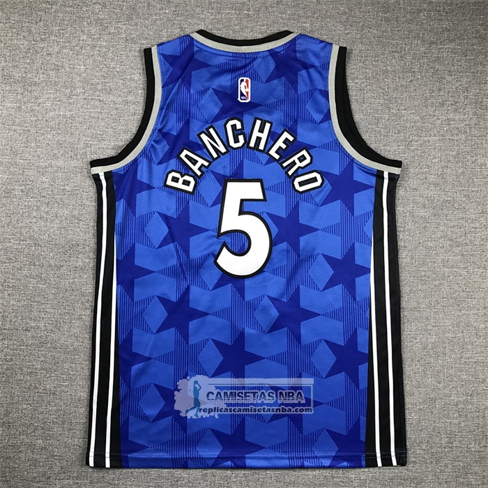 Camiseta Nino Orlando Magic Paolo Banchero NO 5 Classic 2023-24 Azul
